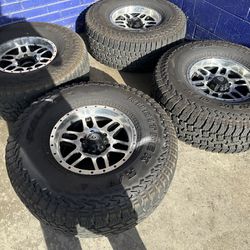 16” Wheels Black Machine With Falken Wildpeak All Terrain  Tires Tacoma Silverado Sierra 