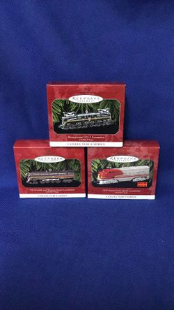 New Hallmark Lionel Train Ornaments 746 Norfolk, 1950 Santa Fe, Pennsylvania