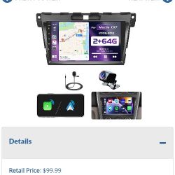 SU8784: Roinvou 2G64G for Mazda CX7 2 Car Radio with Wireless CarplayAndroid Auto 9 Inch Android 13 IPS Touch Screen Car Stereo Bluetooth GPS W
