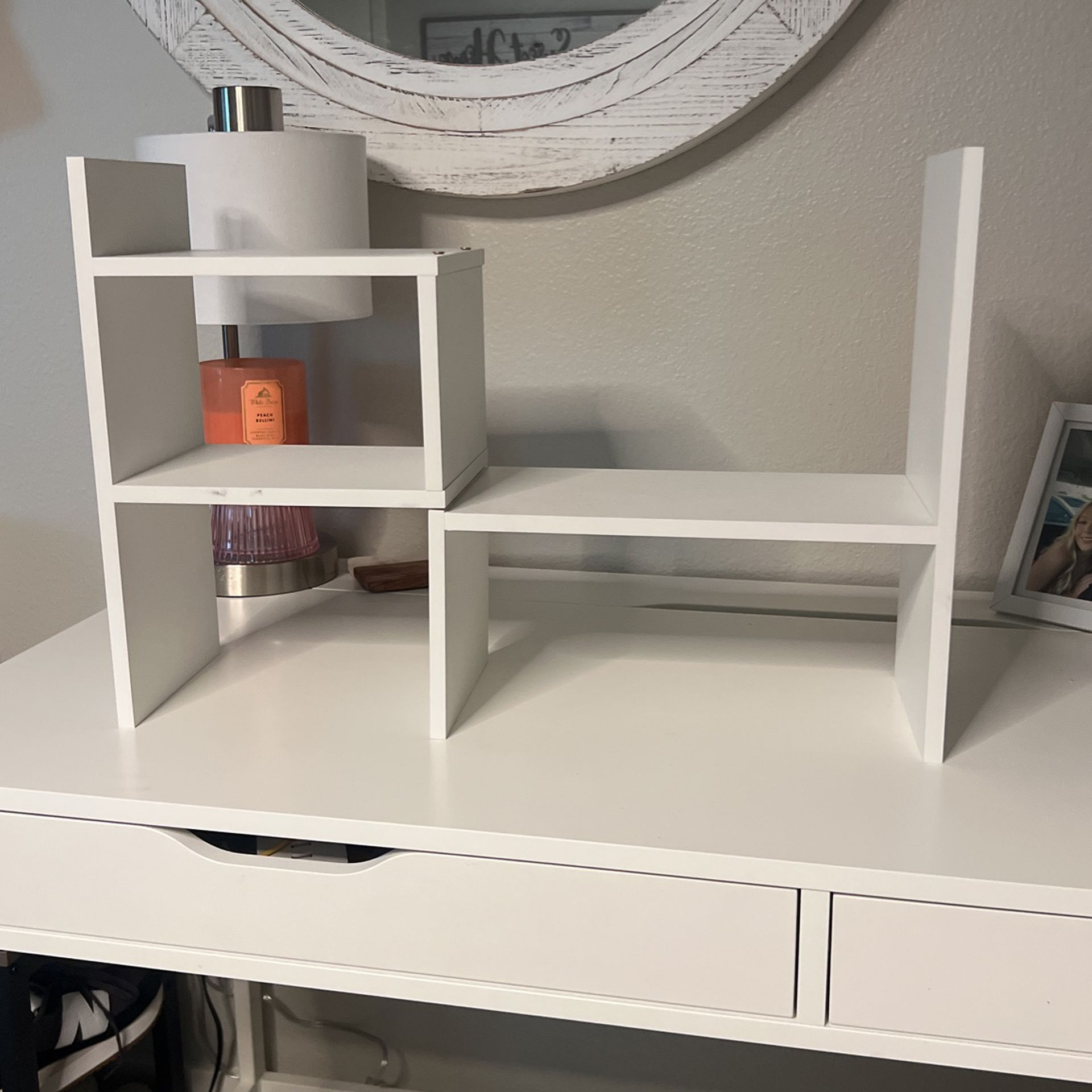 White storage shelf 