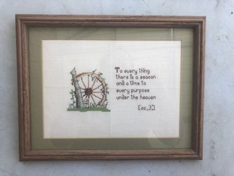 Antique embroidered picture.