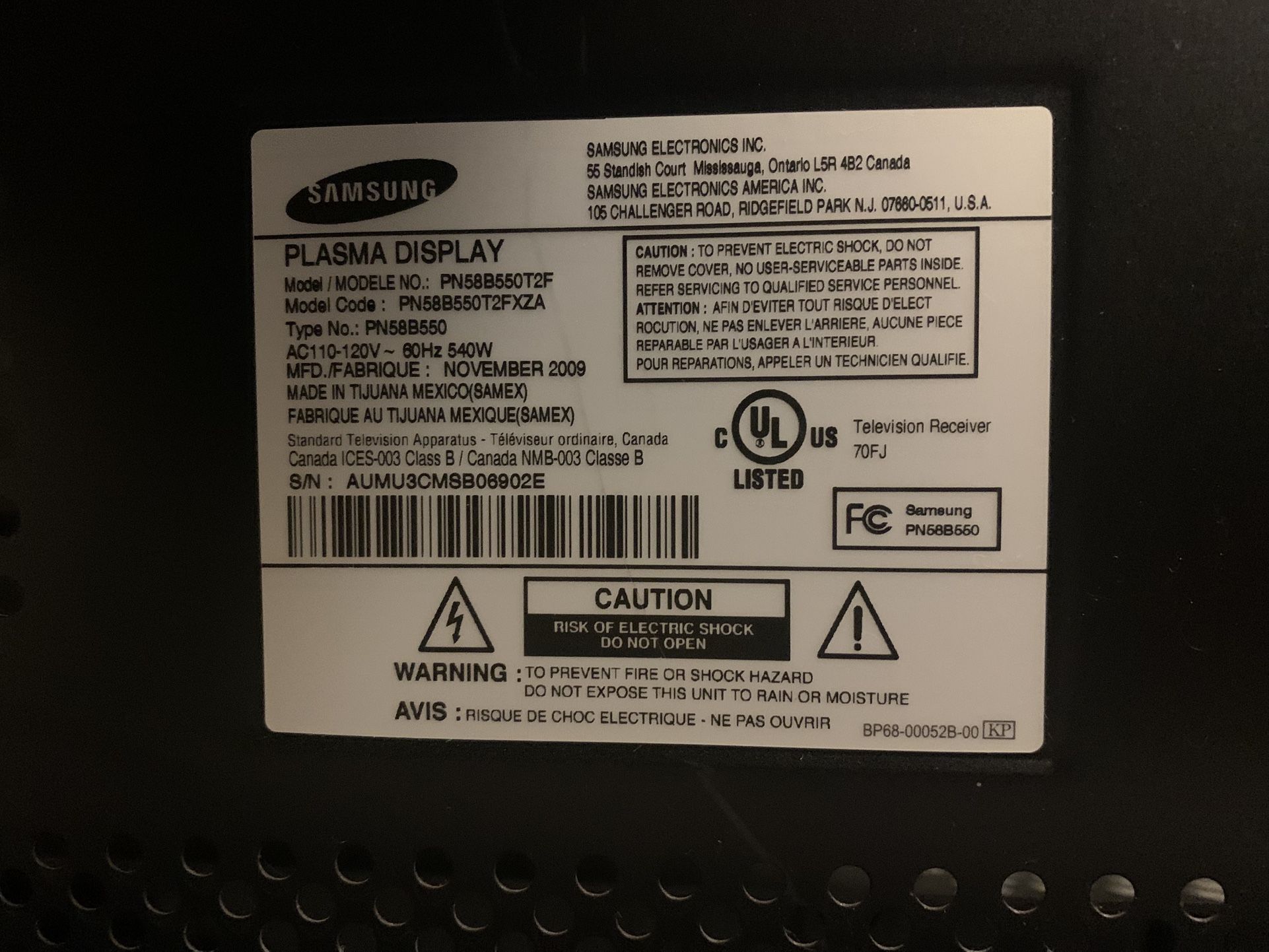 65 Inch Samsung Television 