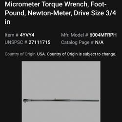 3/4" TORQUE WRENCH 