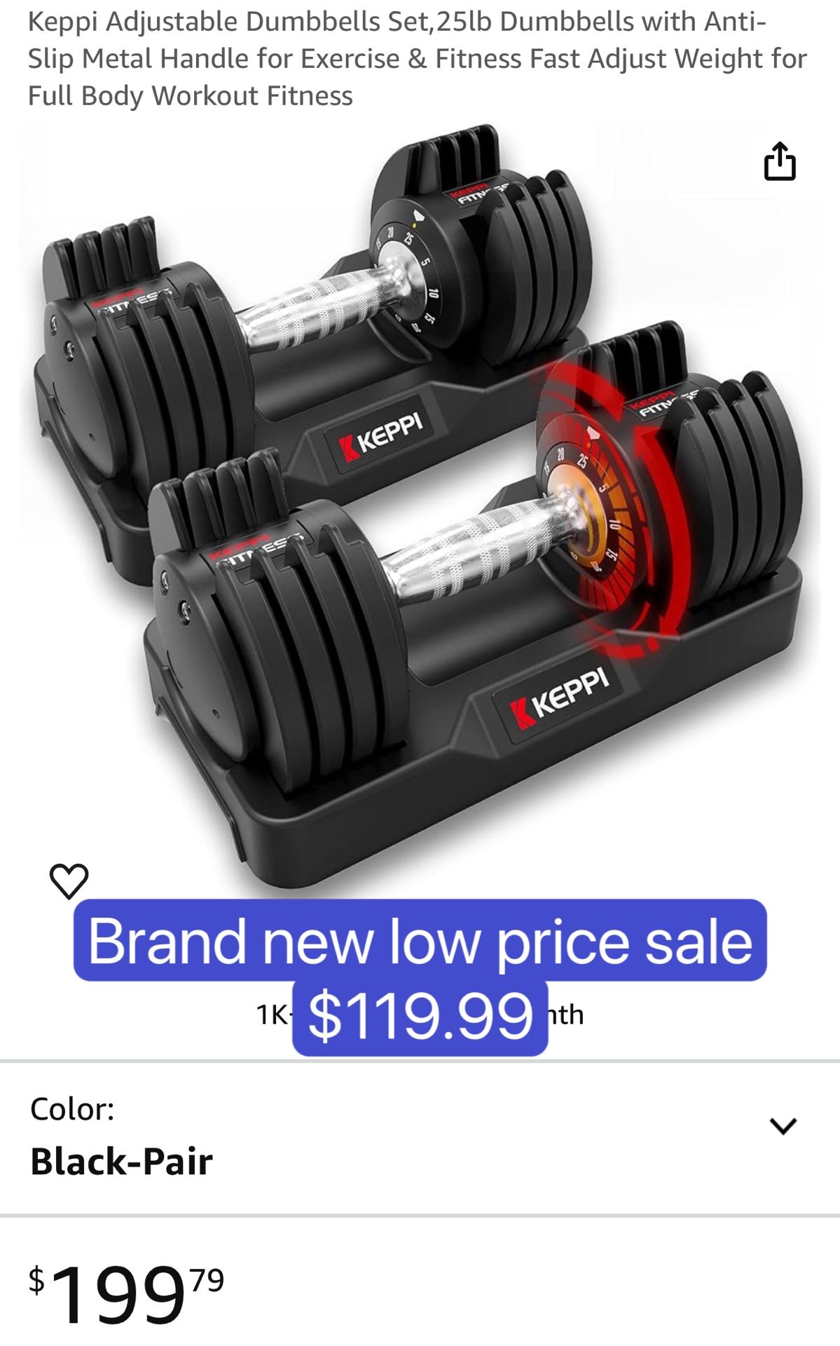 Adjustable Dumbbells Set,25lb Dumbbells with Anti-Slip Metal Handle for Exercise & Fitness Fast Adjust Weight for Full Body Workout Fitness