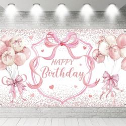 Happy Birthday Bow Banner