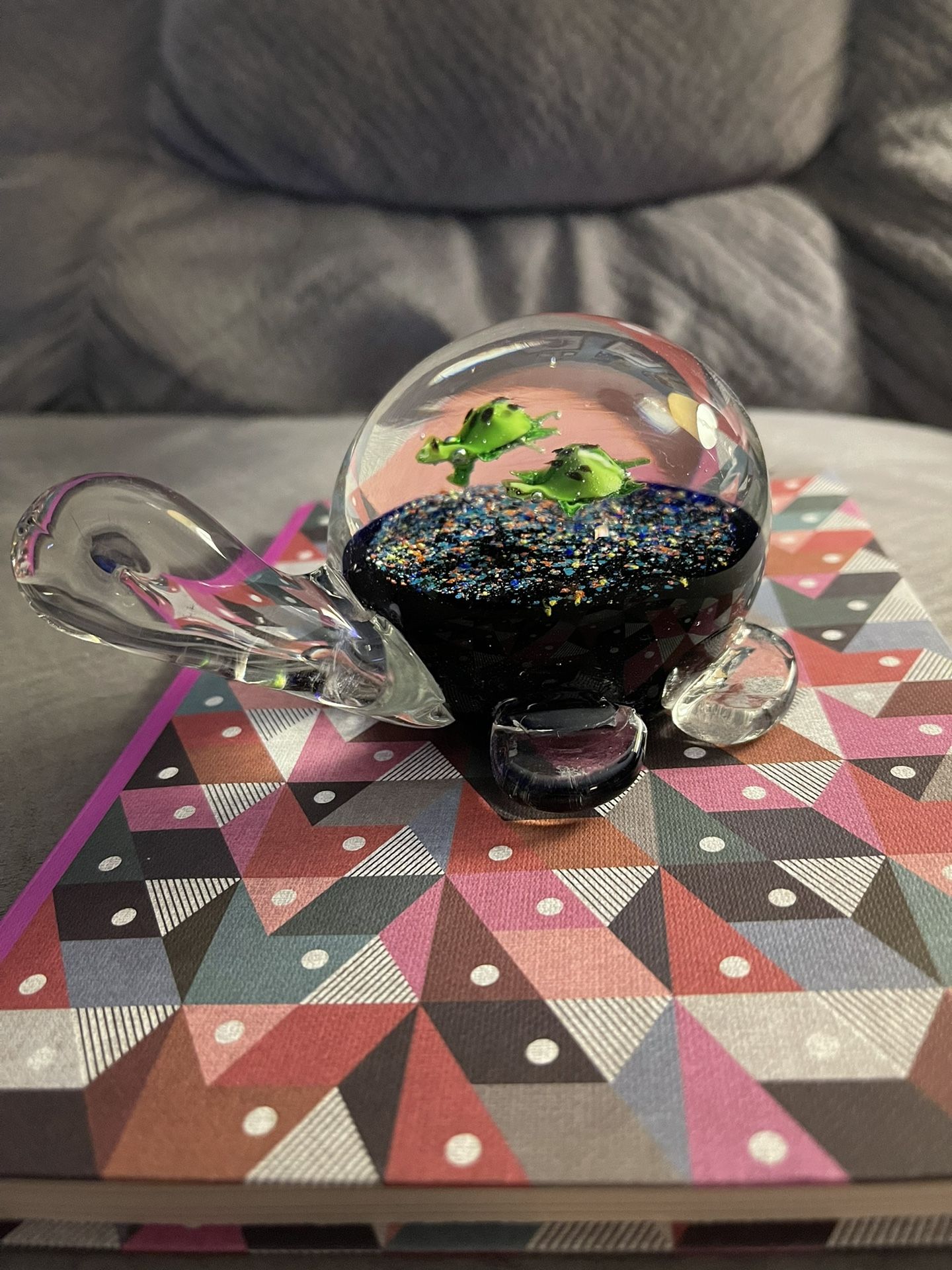 Glass turtle Paperweight