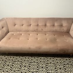 Blush Velvet Sofa
