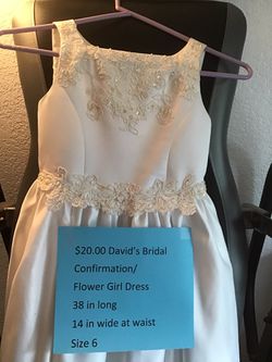 Girls confirmation/ Flower girl Dress, David’s Bridal, size 6