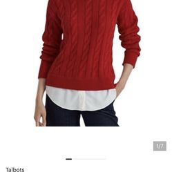 Talbots Vibrant Red Crewneck Sweater