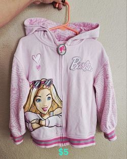 5t BARBIE Hoodie Zip Up Sweatshirt 