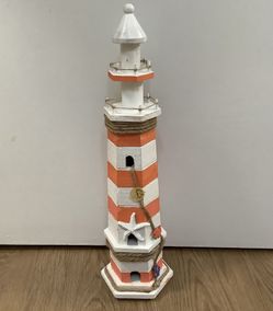 New Orange White Striped  Lighthouse 
