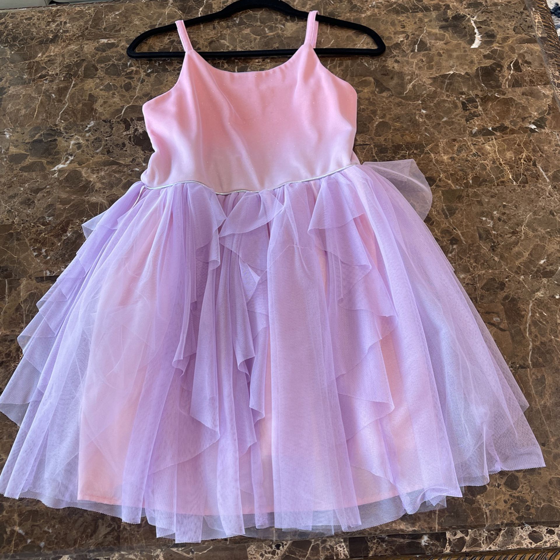 Kids Pink and Purple Ombré Glittery Dress