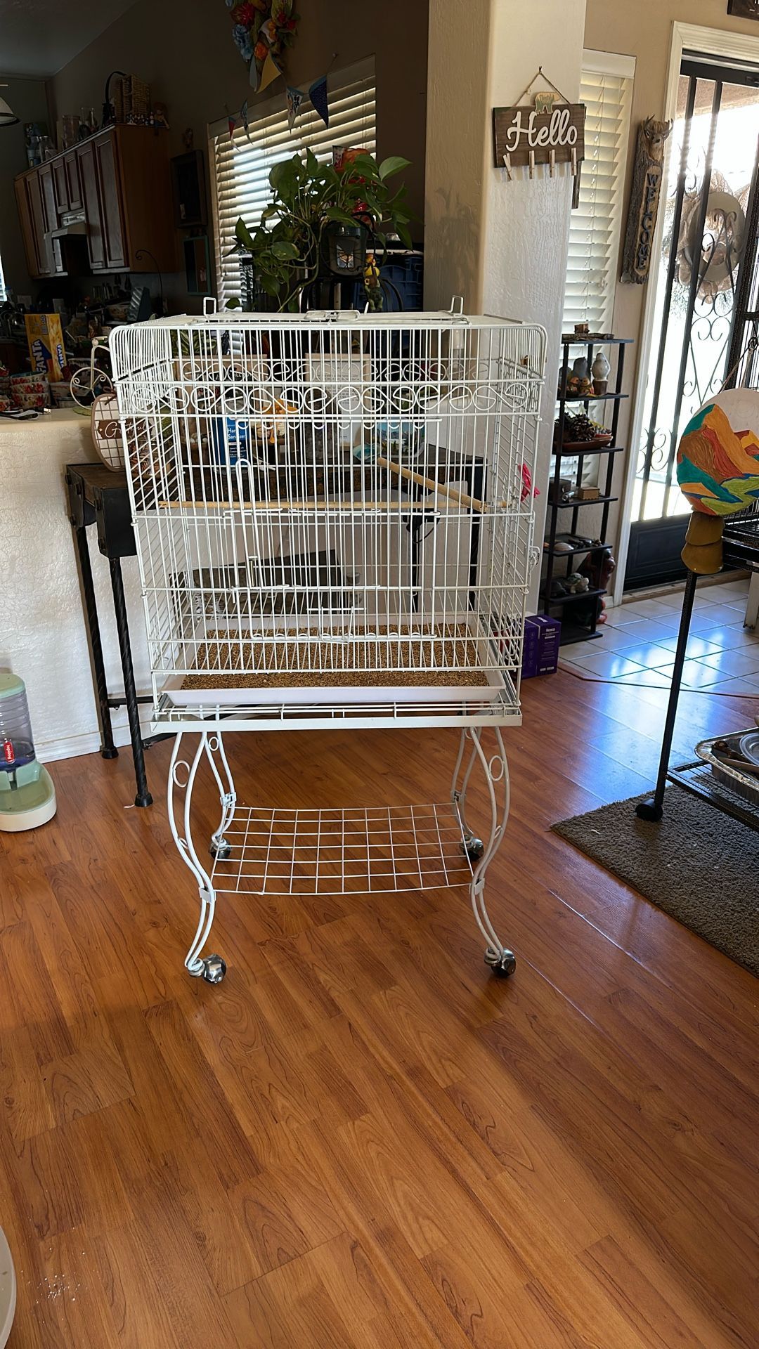 White Square Bird Cage