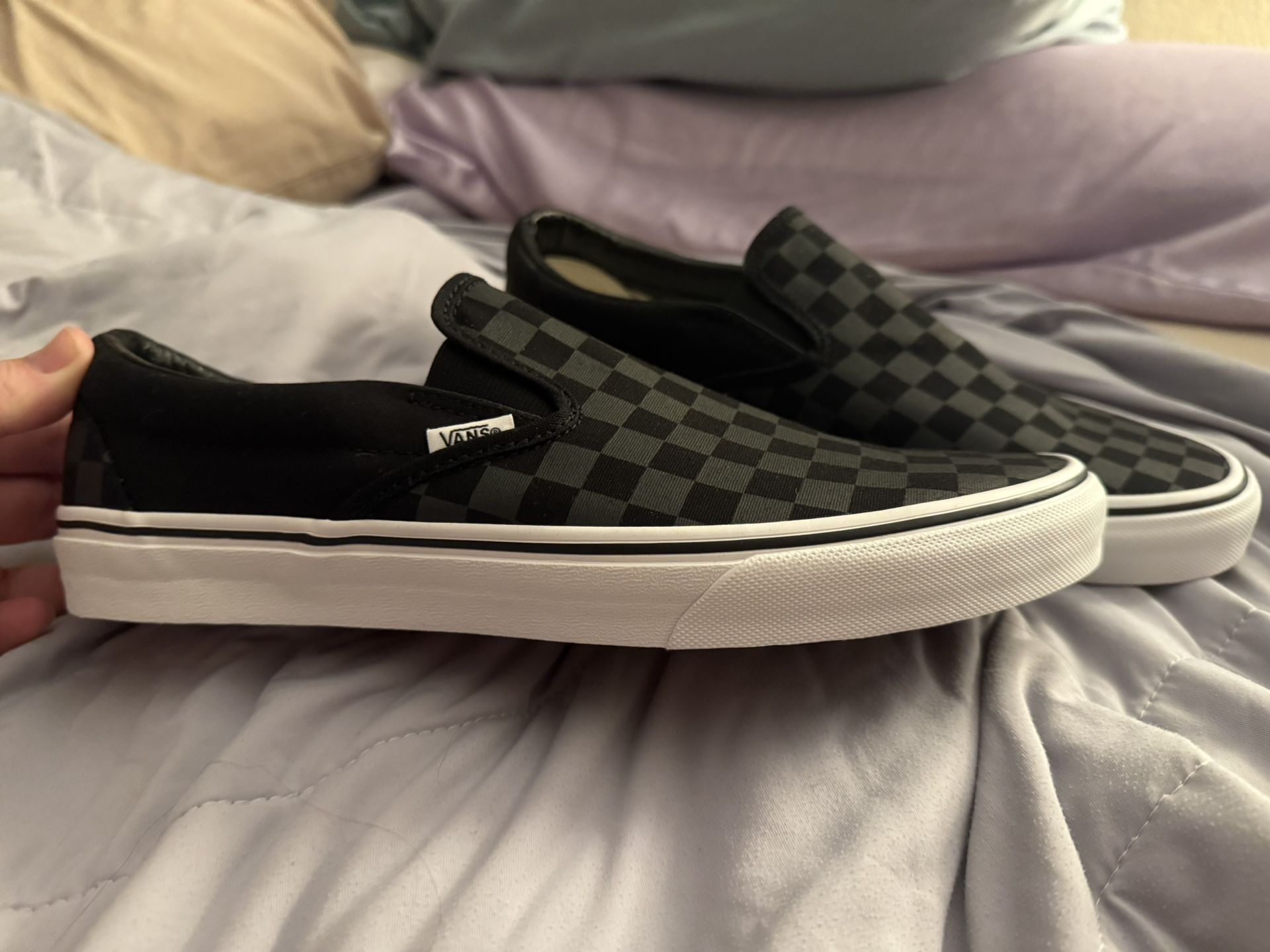 Vans 10.5 Wide Slip Ons