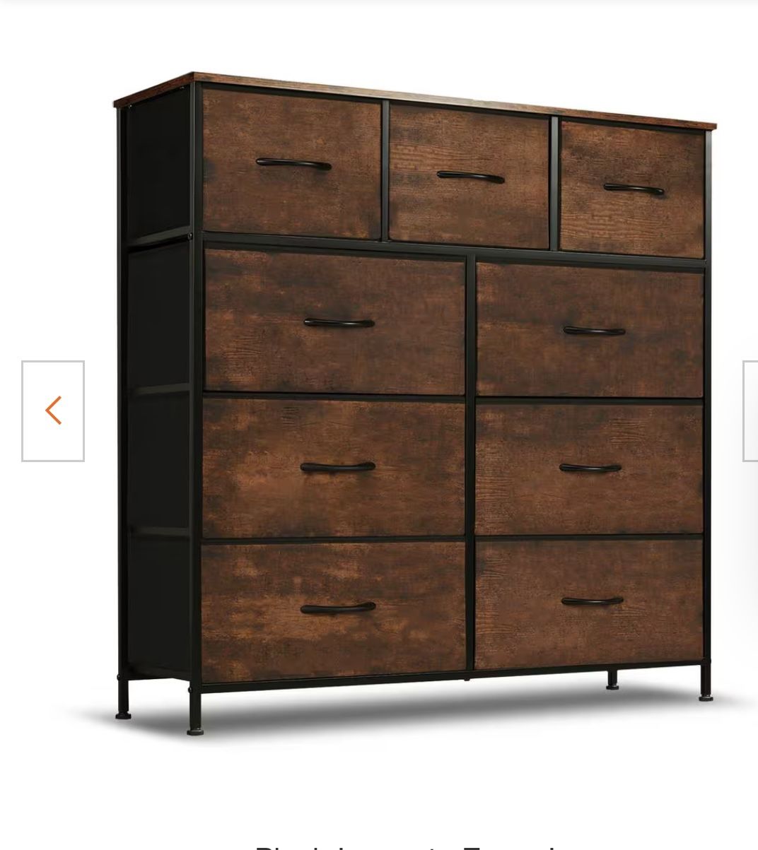 Rust Brown 9-Drawer 11.8 in. W Chest of Drawers Fabric Storage Tower with Steel Frame, Wooden Top WONDER COMFORT - Rust Brown 9-Drawe