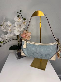 Coach Signature Canvas Baguette Shoulder Bag
