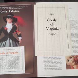 New Franklin Mint Porcelain Collector Doll Cecily Of Virginia 
