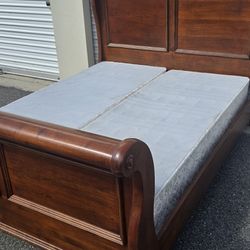 Queen bed frame & queen  boxspring (DELIVER OPTION)