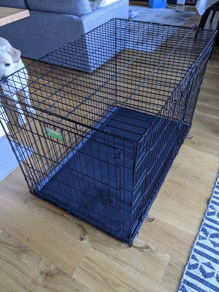 Extra large double door dog crate 48"