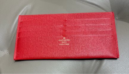 Louis Vuitton Red Leather Card Holder Wallet