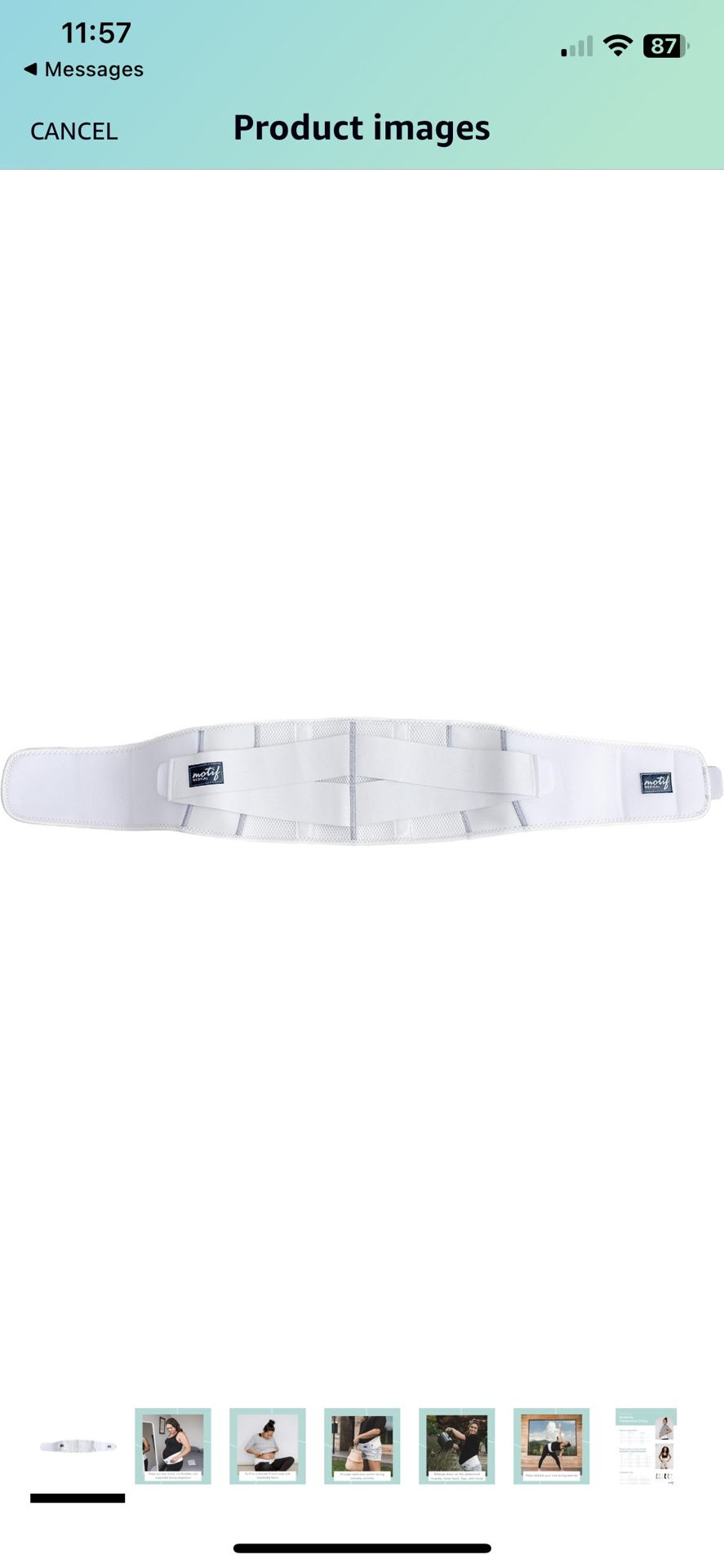 Motif Medical, Pregnancy Support Band, Relieves Pressure on the Abdomen, Lower Back, Hips, and Pelvis, White
