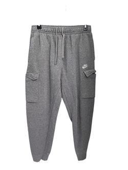 Nike Pants Mens Small Gray Club Fleece Cargo Tapered Sportswear Medium