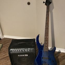 Electric Bass Guitar- Pevey Mullennium 4 BXP with Bass Amp