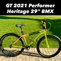GT Dyno 2021 Performer Heritage 29" BMX Bike Neon Green Orange Peach Big Wheel XL Retro Vintage Bicycle 80’s 90’s w/ Pegs Air Nitro Compe Slammer Pro 