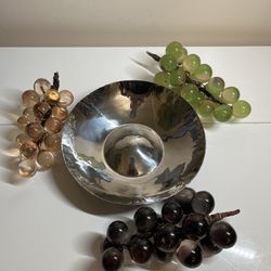 Vintage Michael Aram Center Piece Bowl with Clear Resin Grapes