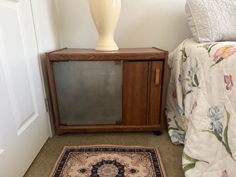 Wood Cabinet with Glass and Wood Doors