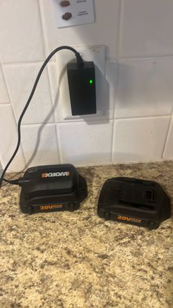 Worx 20v charger and two 1.5ah batteries