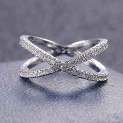 Silver Criss Cross Ring 