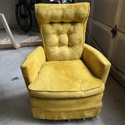 Yellow Swivel Rocker Chair For Nursery