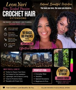 LeonYeri Crochet pretwisted passion hair extension