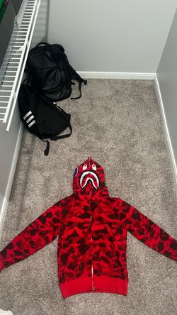 Red Bape Zip -Up Hoodie