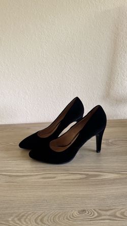 Women's Pointed Heels – Black Velvet & Blush Pink – Size [8]