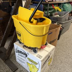 Used Yellow Map Bucket With Wheels 