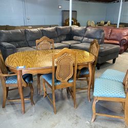 Nice Wooden Dining Table Set with 6 Chairs( delivery available, read details)