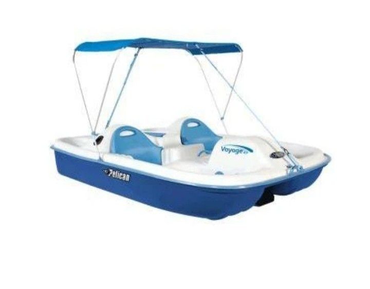 Paddle boat with canopy sits 5 ppl