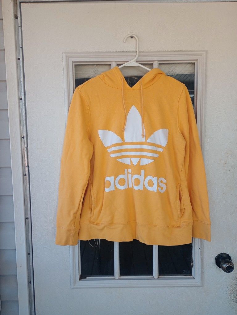 Adidas chalk Orange Sweatshirt Hoodie Sz M Women's
