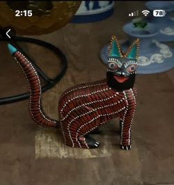Oaxacan Alebrije Cat Wood Carving