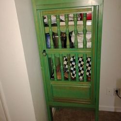 Handmade Mexican Painted Wood cabinet 