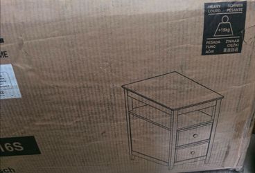 Brand New VASAGLE 2-Drawer Nightstand / End Table – In Box! Color Black