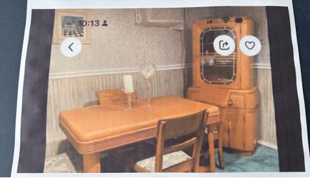 Blonde maple furniture set with China closet