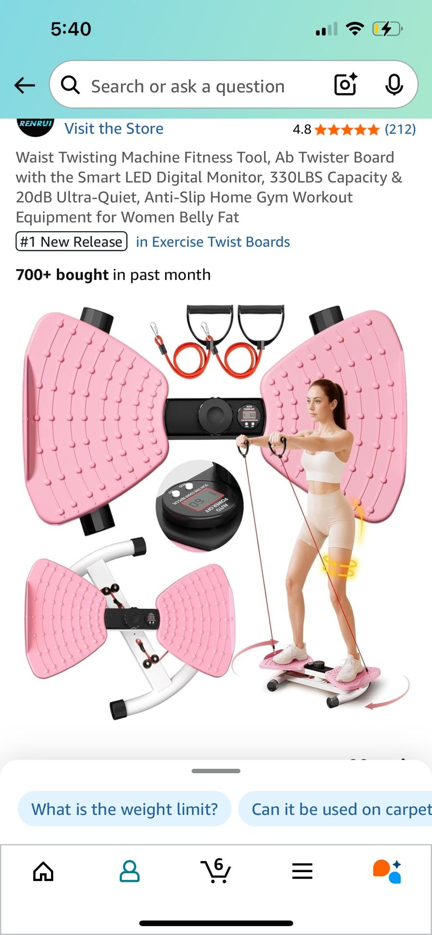 Waist Twisting Machine Fitness Tool, Ab Twister Board with the Smart LED Digital Monitor, 330LBS Capacity & 20dB Ultra-Quiet, Anti-Slip Home Gym Worko