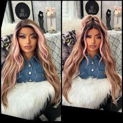 Human Hair Blended Lace Front Wig 