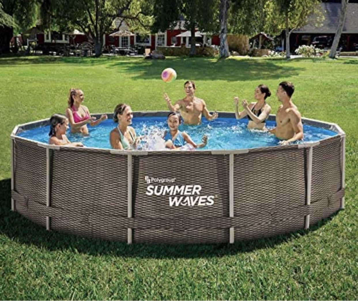 Summer Waves Active Frame Pool 14 Ft 36” Deep Above Ground Pool Swimming Pool Inflatable Pool Alberca