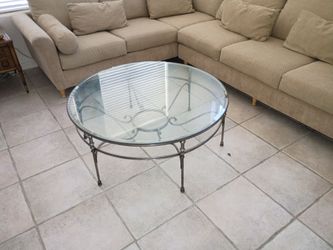 Coffee table metal and glass