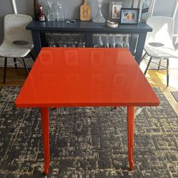 Square Orange Metal Table