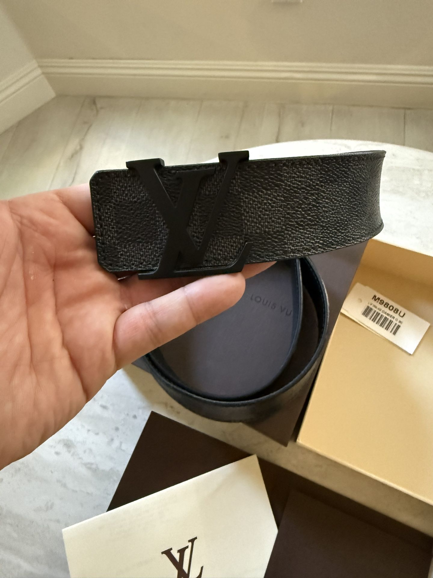 Louis Vuitton Belt Initiales Damier Graphite Black/Grey